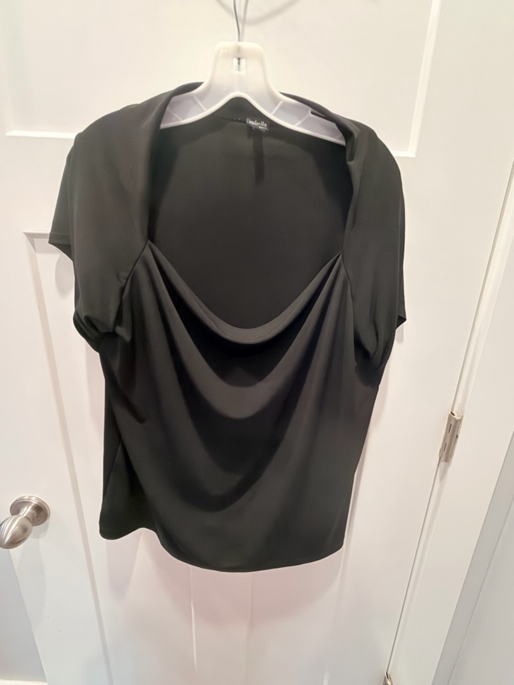 Rafaella 2X Black Stretch Blouse Plus Size Work Career Top Minimalist Classic